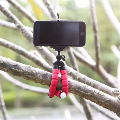 Mini Tr Pode Plegable Para Tel Fono Celular Con Pulpo Negro Con