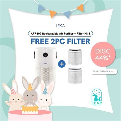 Jual LEKA AP7809 Portable Air Purifier Rechargeable HEPA13 Filter