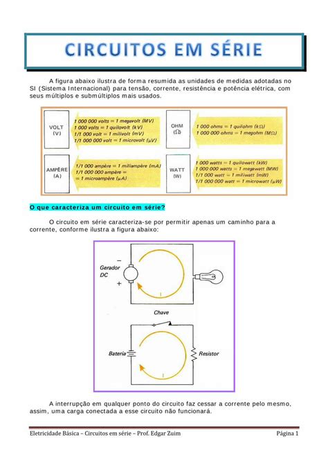 Pdf O Que Caracteriza Um Circuito Em S Rie Ezuim A Figura