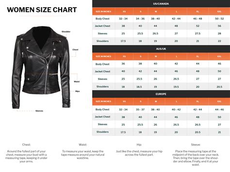 Motorcycle Leather Jacket Size Guide