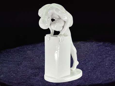 Nude Male Standing On Bust Sculpture Art Deco Body Figurine Office Decor Etsy