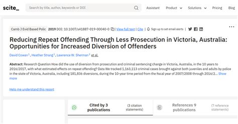 [citation Report] Reducing Repeat Offending Through Less Prosecution In