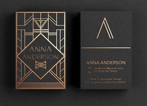 Art Deco Business Card Foil Business Cards Minimal Business Card