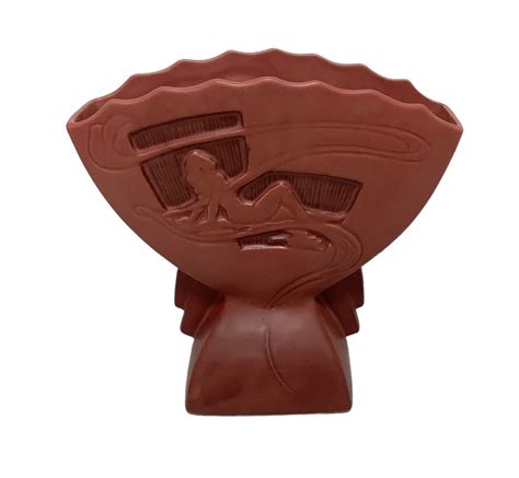 Lot Roseville Pottery Pink Nude Fan Vase