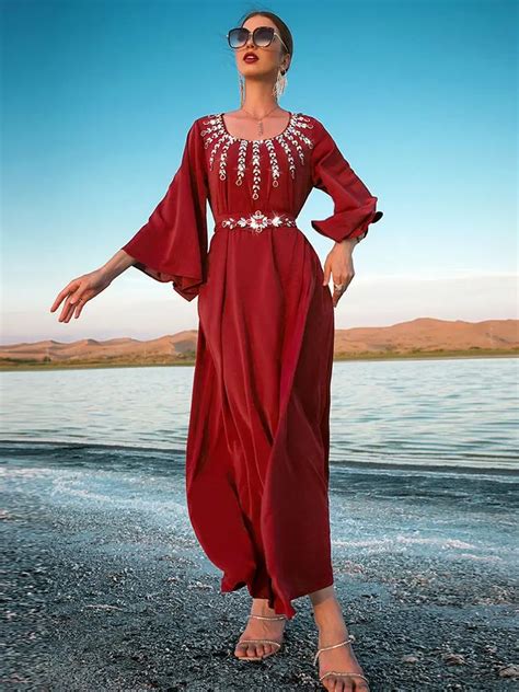 Vestido Cetim Kaftan Para Mulheres Vestido Longo Mu Ulmano Abayas Para