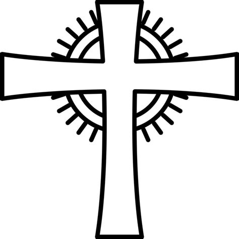 Christianity Cross Icon In Black Line Art 24323687 Vector Art At Vecteezy