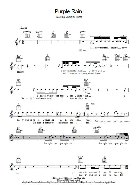 Purple Rain | Sheet Music Direct