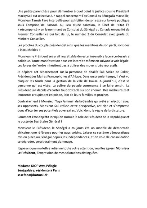 Lettre ouverte au Président de la République PDF par Lafleur Diop