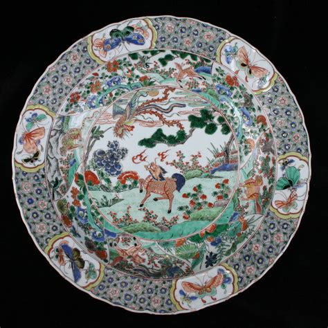 P Pair Of Famille Verte Plates Kangxi