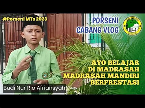 030 Budi Nur Rio Afriansyah Porseni Vlog Kab Bojonegoro MTs Abu