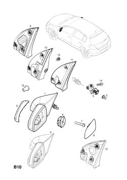 Opel Astra H Rear View Door Mirror Epc Online Webautocats