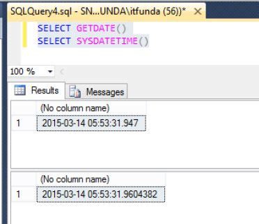 sql date time statement