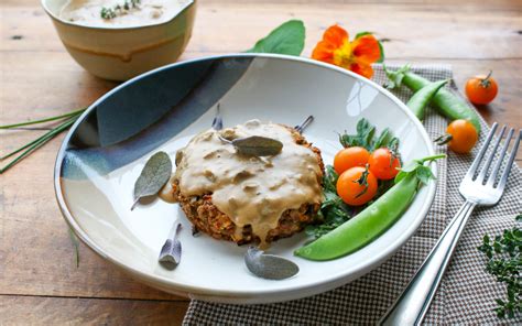 Herbed Lentil Patties With Mushroom Sauce Sharon Palmer The Plant