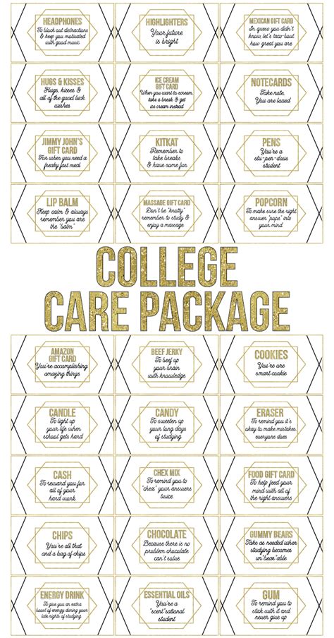 College Care Package T Tag Printables College Survival Kit T Tags