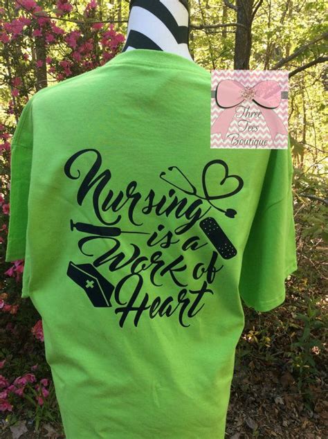 Nursing Is A Work Of Heart Monogram Stethoscope Shirt Nurse Monogram T Shirt Nursing Short