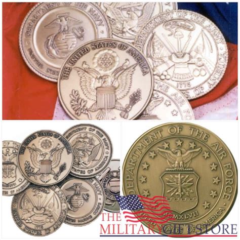 Military Service Medallions in Solid Brass Set of 6 Medallions ...