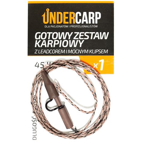 ZESTAW UNDERCARP LEADCORE Z KLIPSEM 45 LBS BRĄZOWY