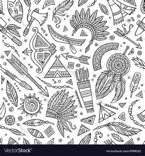 Tribal Native Ethnic Seamless Pattern Royalty Free Vector