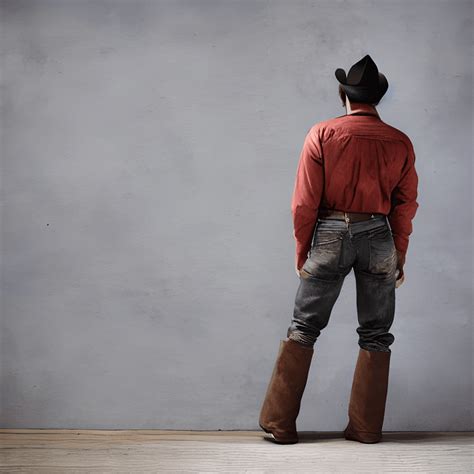 Vintage Cowboy Back View Graphic · Creative Fabrica