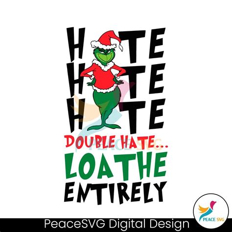 Hate Double Hate Loathe Entirely Svg Cutting Digital File Peacesvg