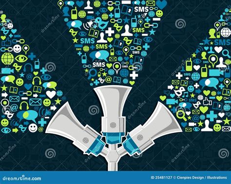 Social Media Marketing Concept Stock Vector Illustration Of Blue