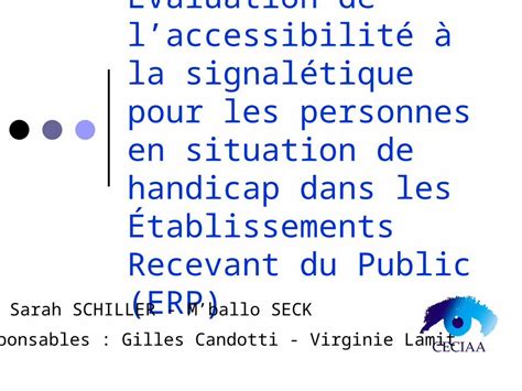 Ppt Évaluation De Laccessibilité à La Signalétique Pour Les Personnes