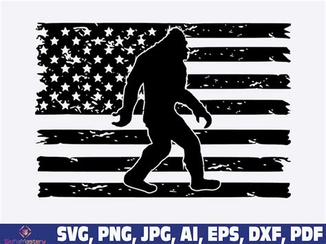 Big Foot Usa Flag Svgt Png Bigfoot Svg Sasquatch Svg Big Etsy Finland