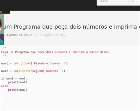 Faça um Programa que peça dois números e imprima o maior deles Codepad