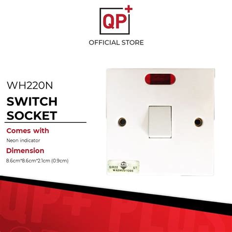 UMS WH220N 20A 250V FLUSH SWITCH WITH NEON INDICATOR SWITCH SOCKET