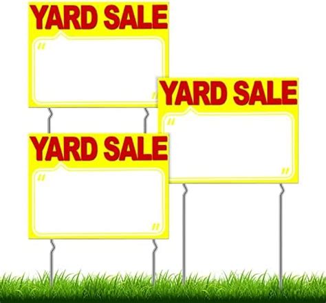 3 Pcs Yard Sale Signs With Stakes Double Sided 12 X 16