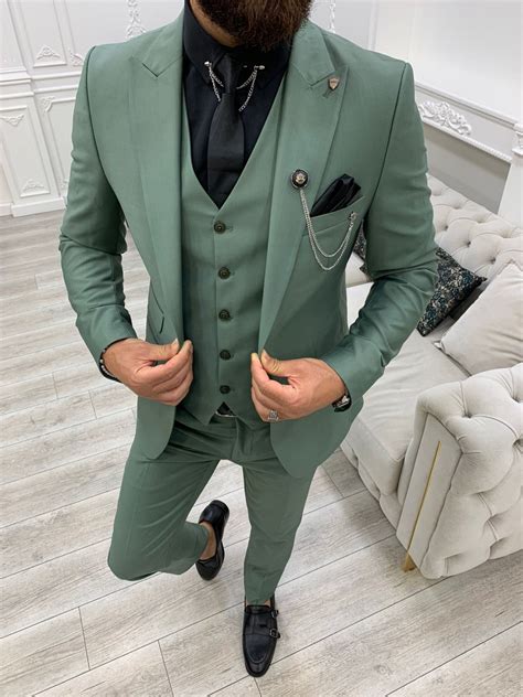 Montreal Water Green Slim Fit Suit Bojoni