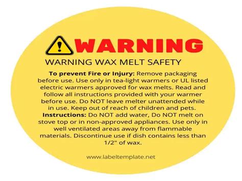 Free Printable Warning Labels For Wax Melts Label Template