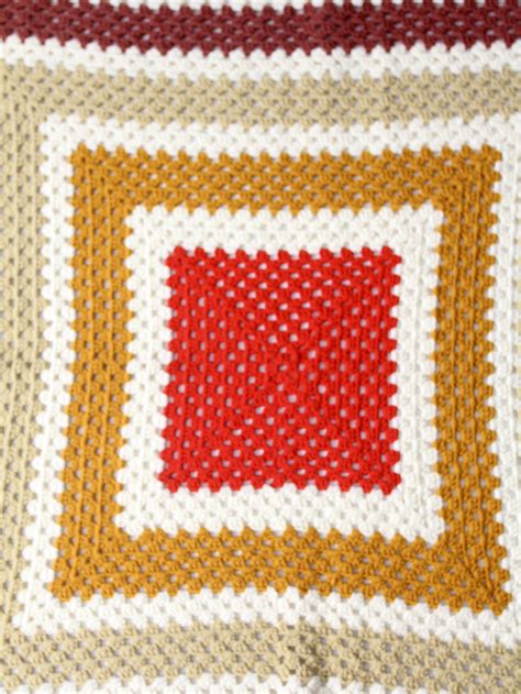 Vintage Crotchet Granny Square Afghan Quilt 86 Vintage