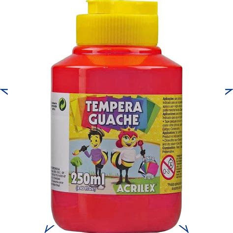 Tinta Guache Acrilex 250 Ml Tempera Guache Escolha A Cor Shopee Brasil