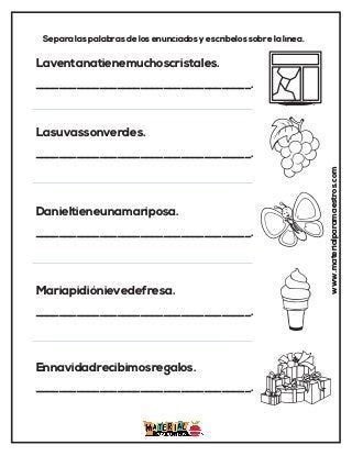 Separar Oraciones Segmentacion De Palabras Lecciones De Lectura