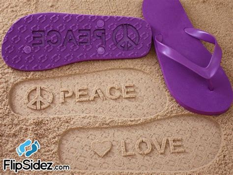 Peace Love Flip Flops Sand Imprint Available In 140 Color Etsy