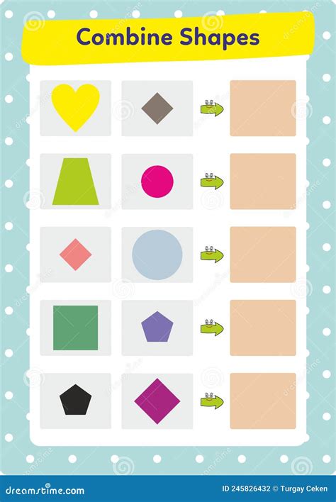 Pattern Gam For Kids About Shape Combine Stock Vector Illustration