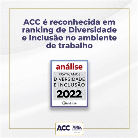 ACC é reconhecida em ranking de Diversidade e Inclusão no ambiente de