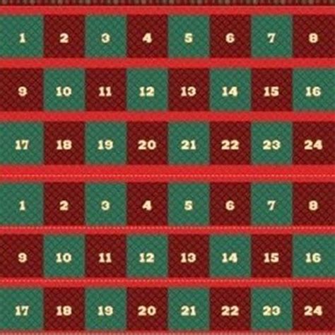 Tela Algodón Calendario De Adviento Navidad Telas De La Cruz