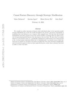 Causal Feature Discovery Through Strategic Modification DeepAI