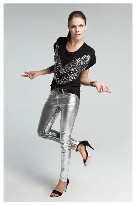 Silver Pants Metallic Jeans Outfits Leggins Leggings Fashion Fresh