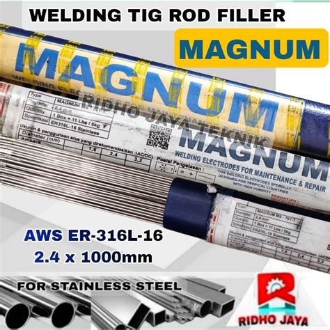 Jual Kawat Las Tig Rod Filler Stainless MAGNUM E 316L 16 2 4 X 1000mm