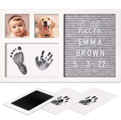 Baby Hand And Footprint Kit With Felt Letterboard Inkless