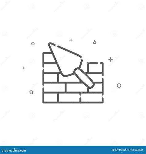 Handdoek En Metselwerk Eenvoudig Vectorlijnpictogram Symbool Pictogram