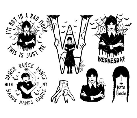 On Wednesdays We Wear Black Svg Png Pdf Jenna Ortega Svg Wednesday Addams Svg