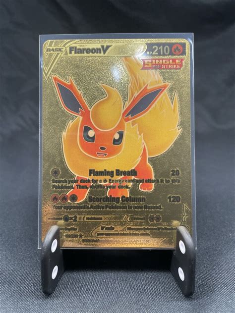 Gold Pokemon Flareon V 169 203 Values MAVIN