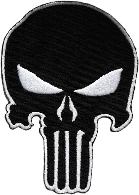 Ecusson Punisher Usa Noir Tete De Mort Skull Crane Moto Biker