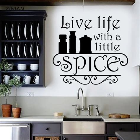 Aliexpress Buy Kitchen Quote Wall Art Decal Spice Chef Restaurant