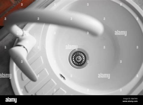 White Water Tap And Sink Stock Photo Alamy