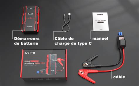 Utrai Booster Batterie Voiture Portable Jump Starter A Demarreur De